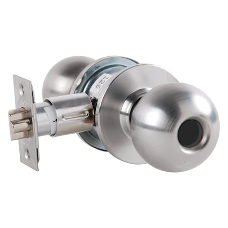 Grade 2 Double Cylinder Communicating Cylindrical Lock, Ball Knob, Conventional Less Cylinder, Satin
